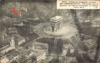Paris, Fliegeraufnahme vom Zeppelin Eclaireur Conté, Arc de Triomphe