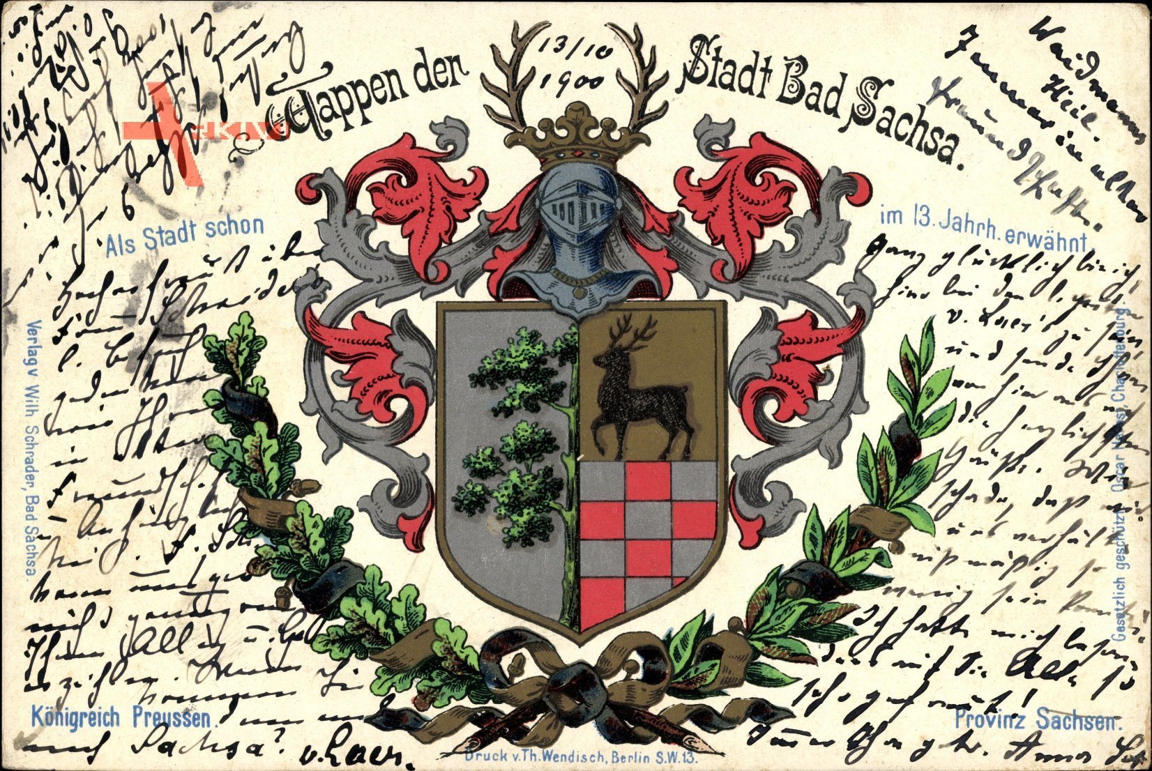 Wappen Bad Sachsa in Niedersachsen, Stadtwappen um 1900