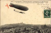 Paris, Le Dirigeable Clement Bayard se dirigeant vers Montmartre, Zeppelin