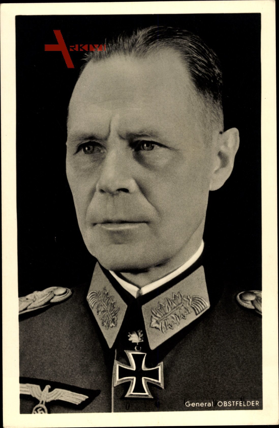 General Hans von Obstfelder, Ritterkreuzträger, Wehrmacht, Portrait, Photo Hoffmann, II. WK