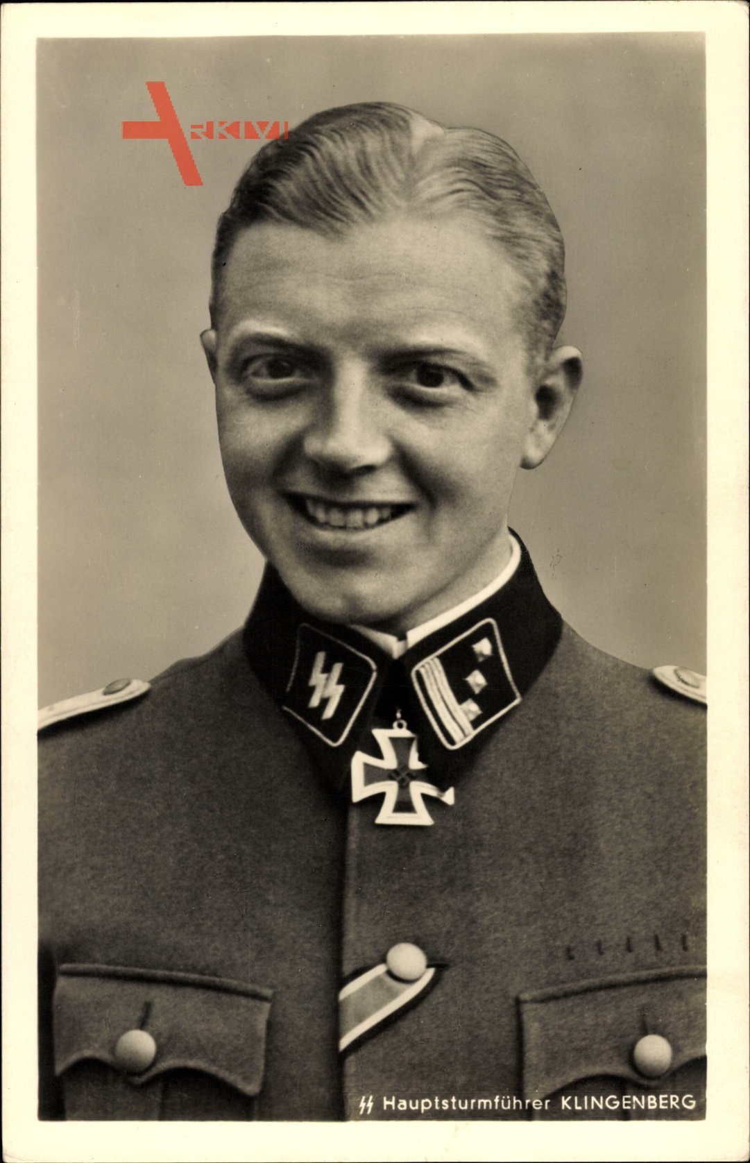 SS Hauptsturmführer Fritz Klingenberg, Ritterkreuzträger, Portrait, II. WK