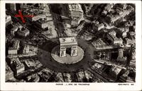 Paris, L'Arc de Triomphe, Fliegeraufnahme, Triumphbogen