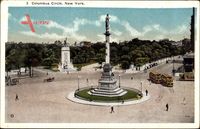 New York City USA, Columbus Circle, Denkmal, Straßenbahnen, Autos