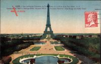 Paris, Les Jardins du Trocadéro, Le Pont dlena sur la Seine, Eiffelturm