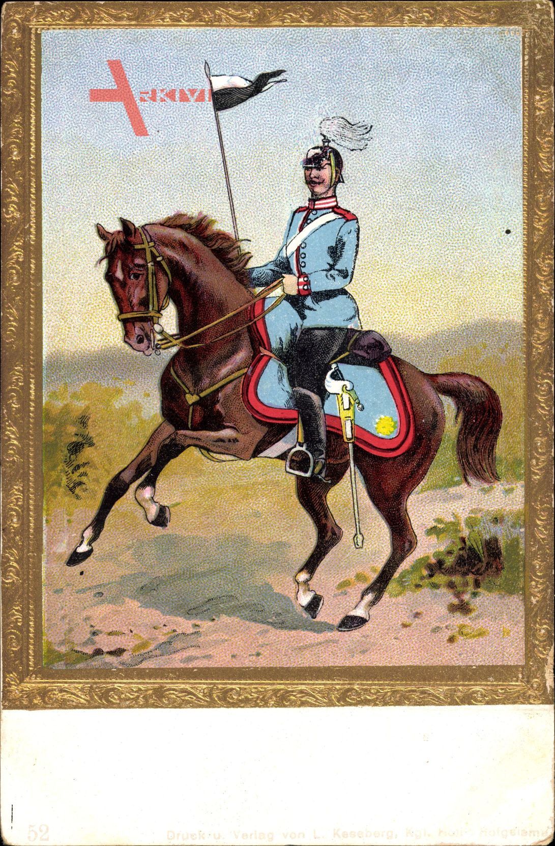 Passepartout Soldat auf seinem Pferd, Kavallerie