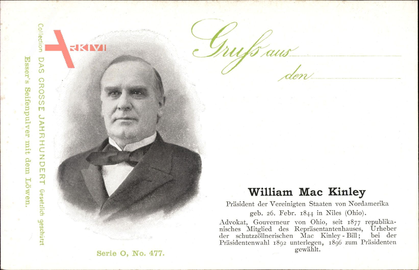 William McKinley, 25. Präsident der Vereinigten Staaten, 1897 bis 1901