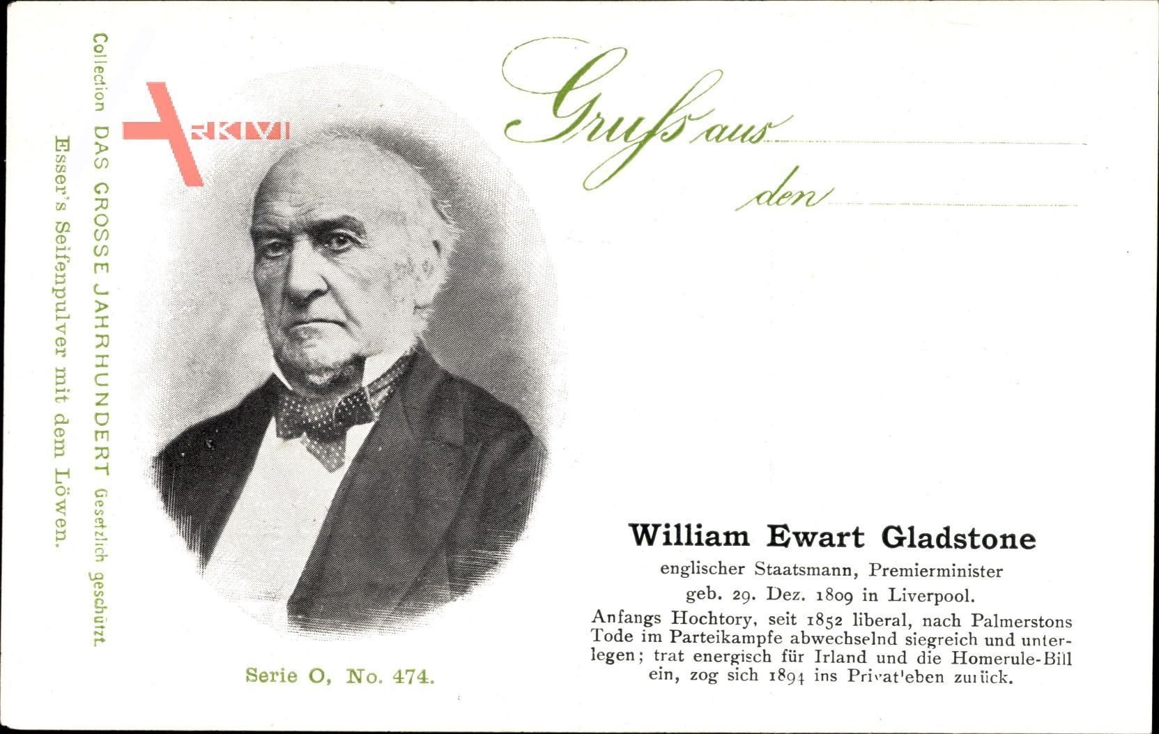William Ewart Gladstone, Britischer Premierminister, 1809 bis 1898