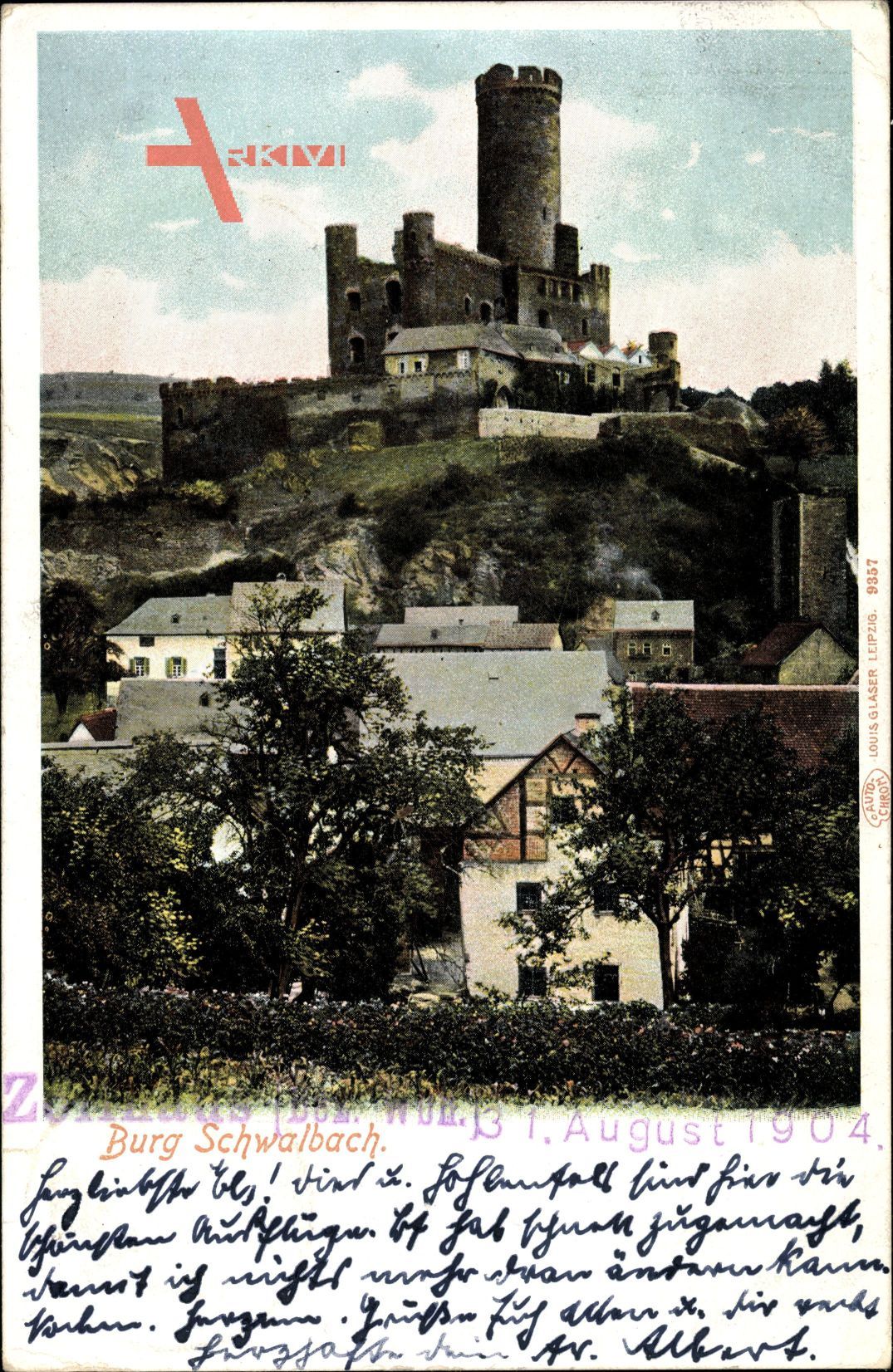 Burgschwalbach Rheinland Pfalz, Blick zur Burg, Turm, Umgebung