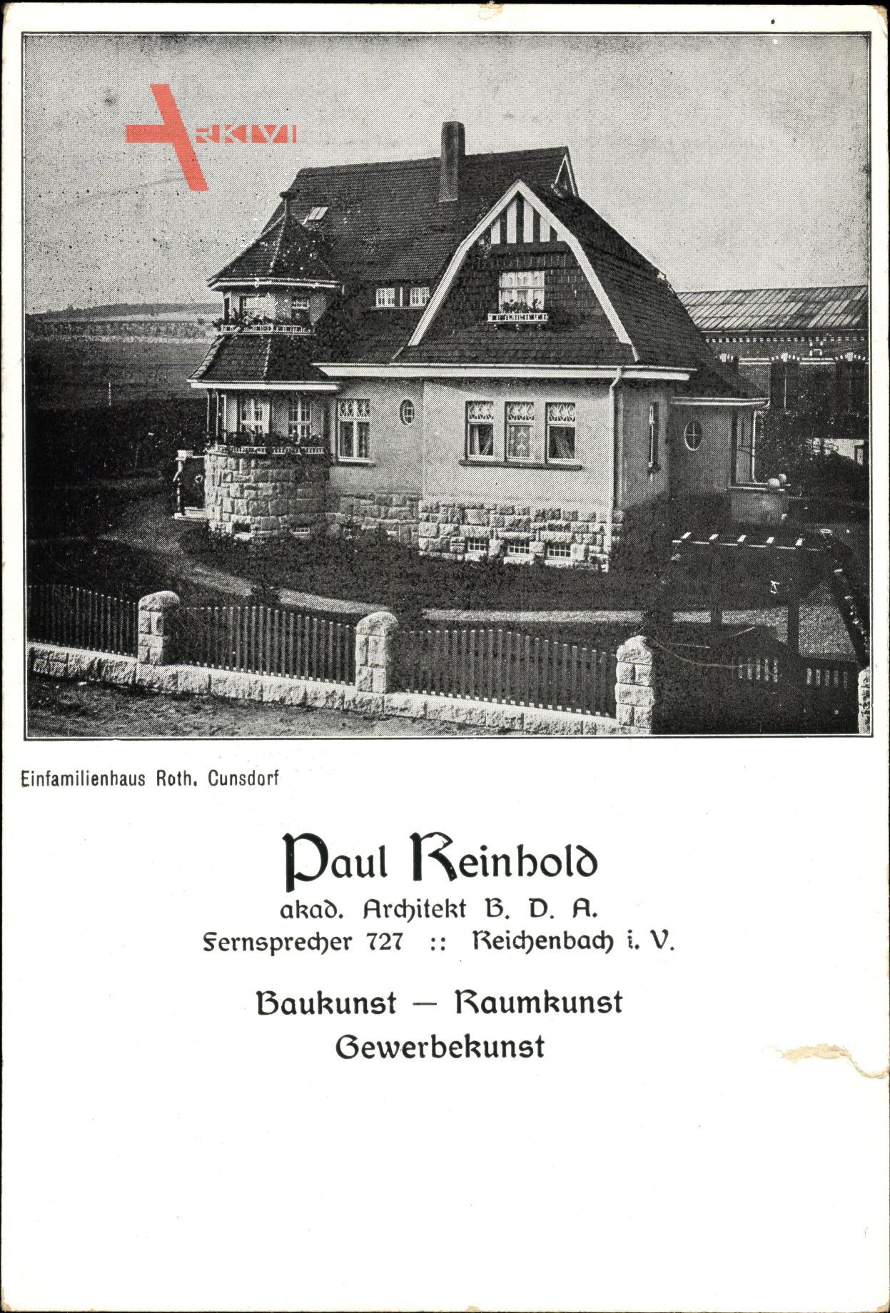 Cunsdorf Reichenbach im Vogtland, Architekt Paul Reinhold, Einfamilienhaus