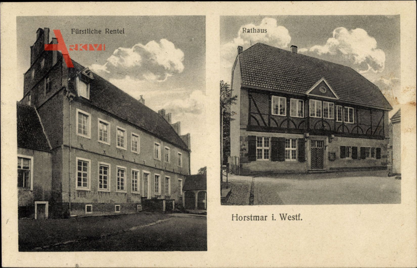 Horstmar NRW, Fürstliche Rentei, Ansicht vom Rathaus