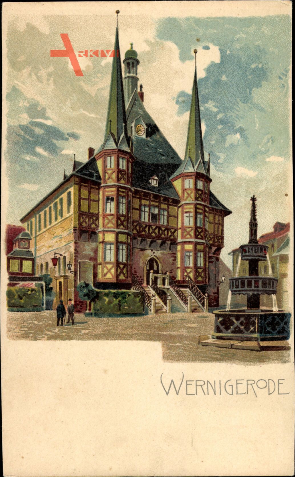 Wernigerode am Harz, Das Rathaus mit Brunnen davor