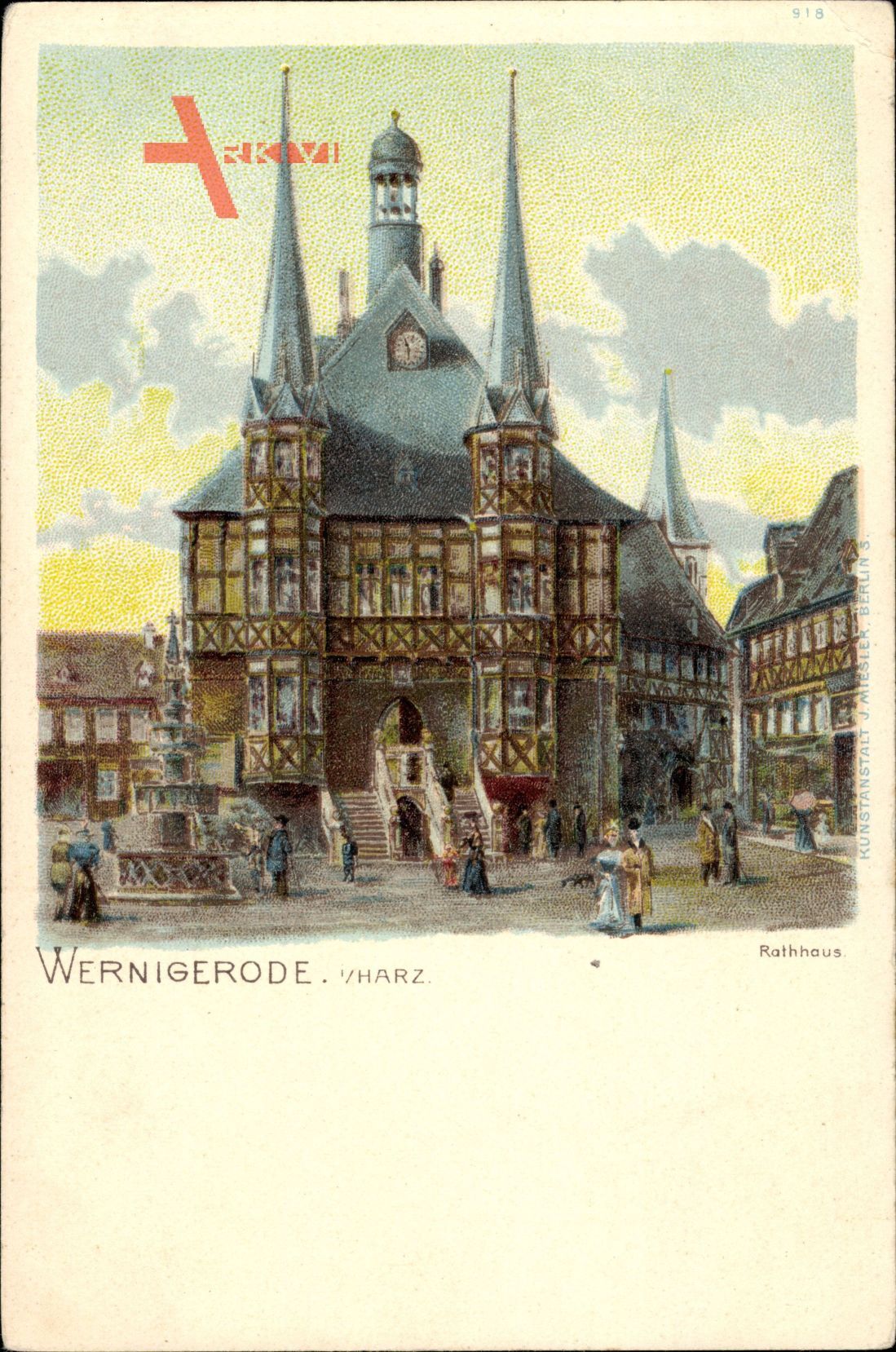Wernigerode am Harz, Rathaus, Fontäne, Anwohner