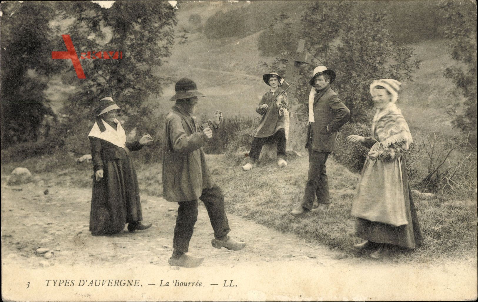 Types dAuvergne, La Bourrée, Französischer Bauerntanz, Levy et Fils
