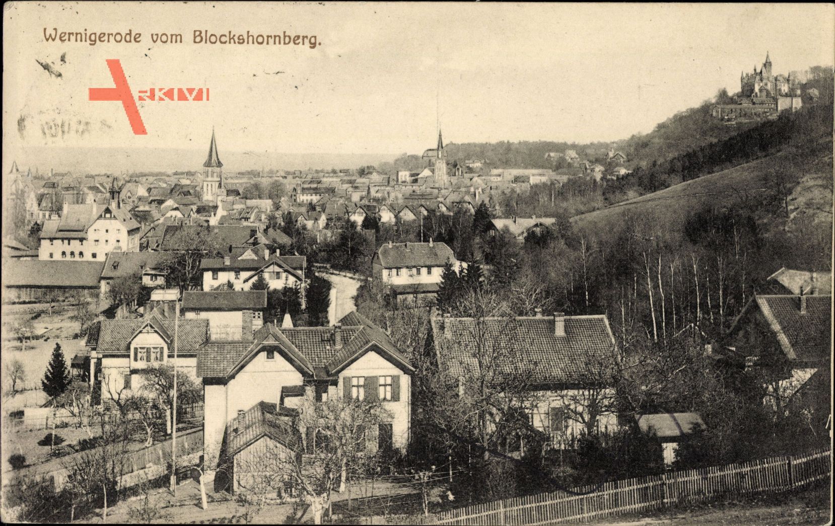 Wernigerode am Harz, Blick vom Blockshornberg auf die Ortschaft