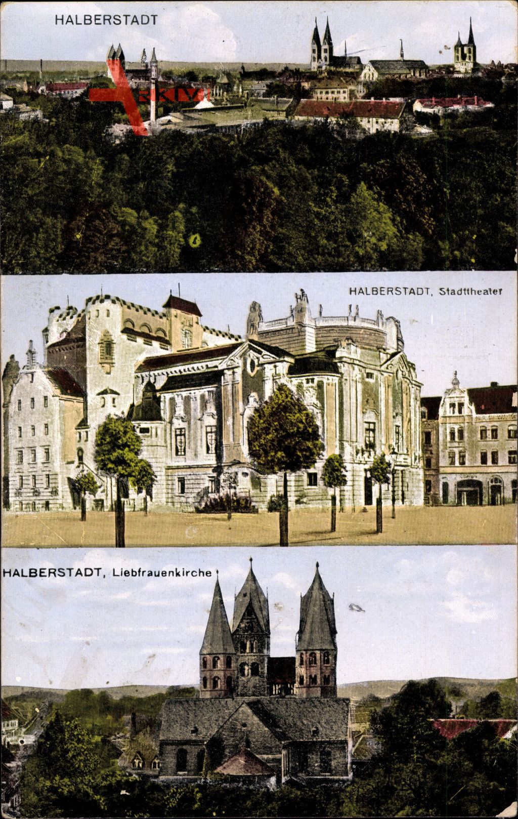 Halberstadt in Sachsen Anhalt, Stadttheater, Liebfrauenkirche, Totale