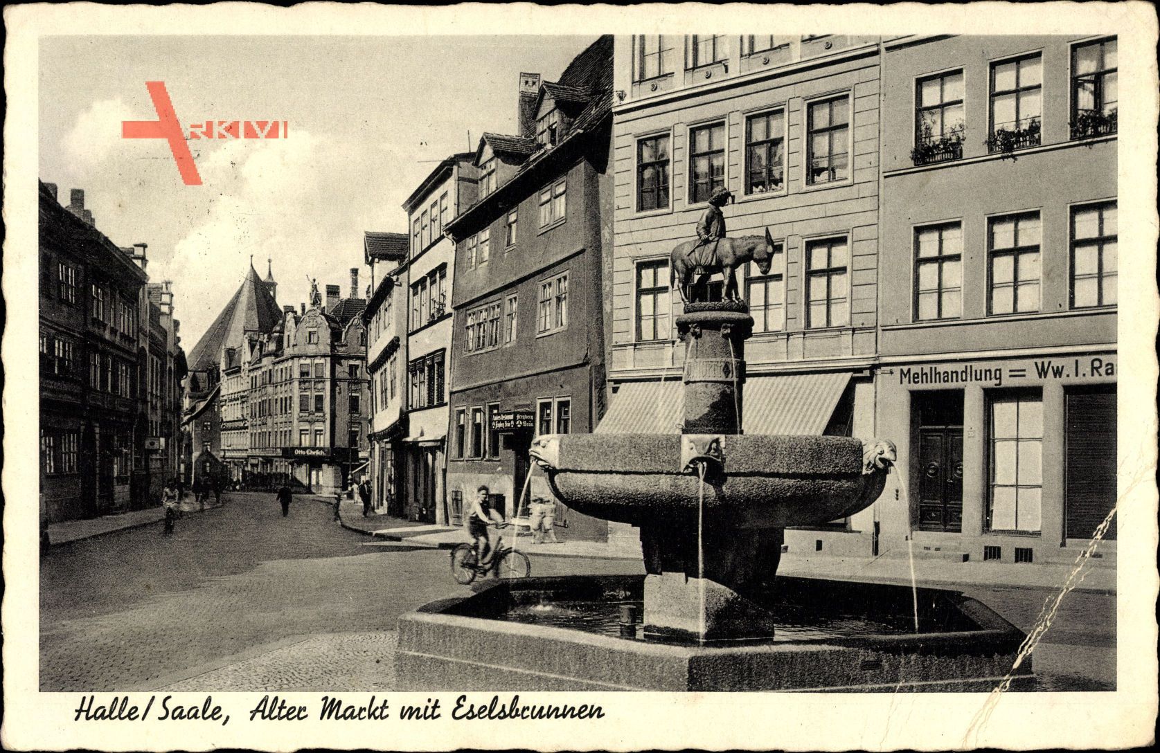 Halle an der Saale, Alter Markt mit Eselsbrunnen, Mehlhandlung