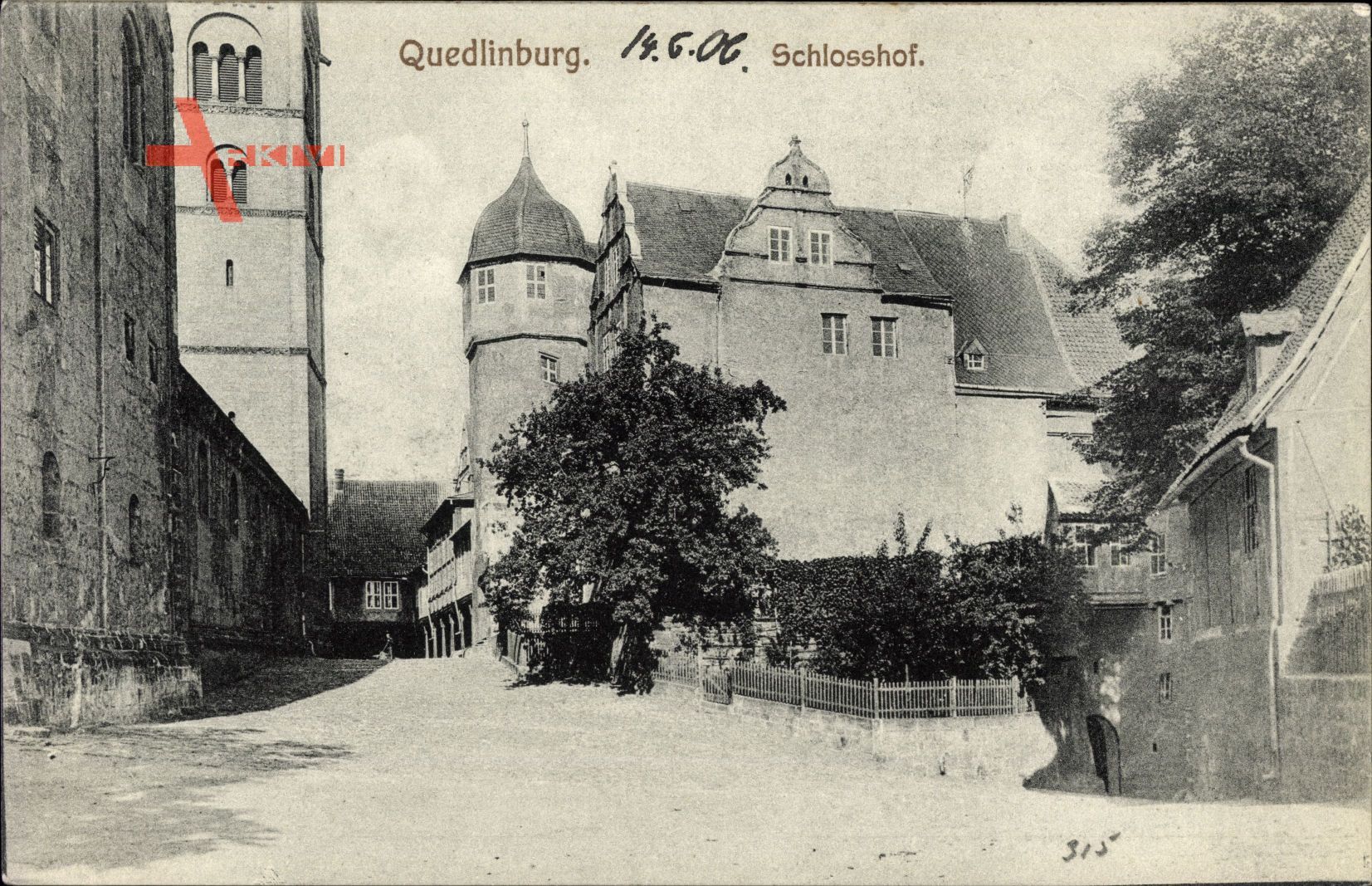 Quedlinburg im Harz, Blick vom Schlosshof auf das Schloss