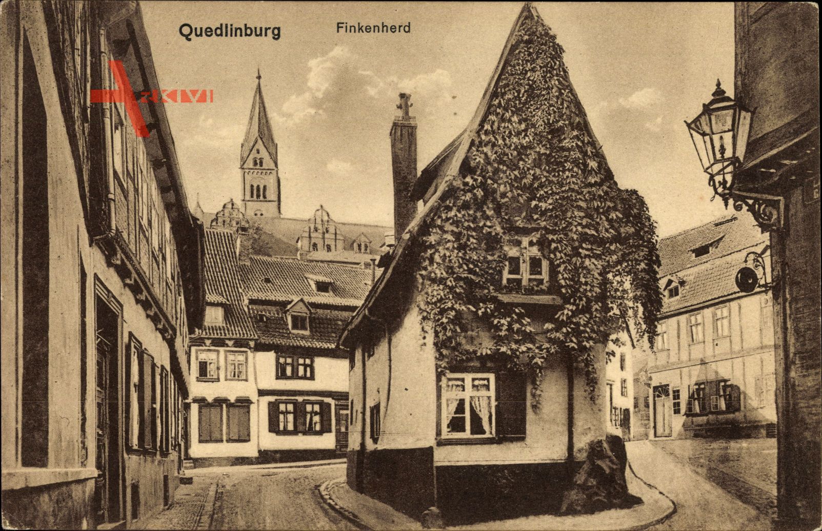 Quedlinburg im Harz, Partie am Finkenherd, Kirchturm