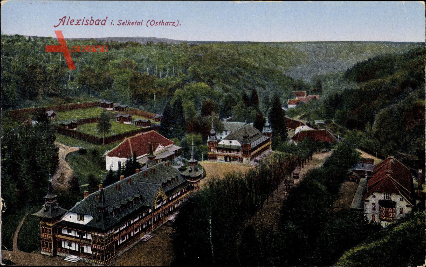 Alexisbad Ballenstedt im Harz, Blick auf Ort und Umgebung