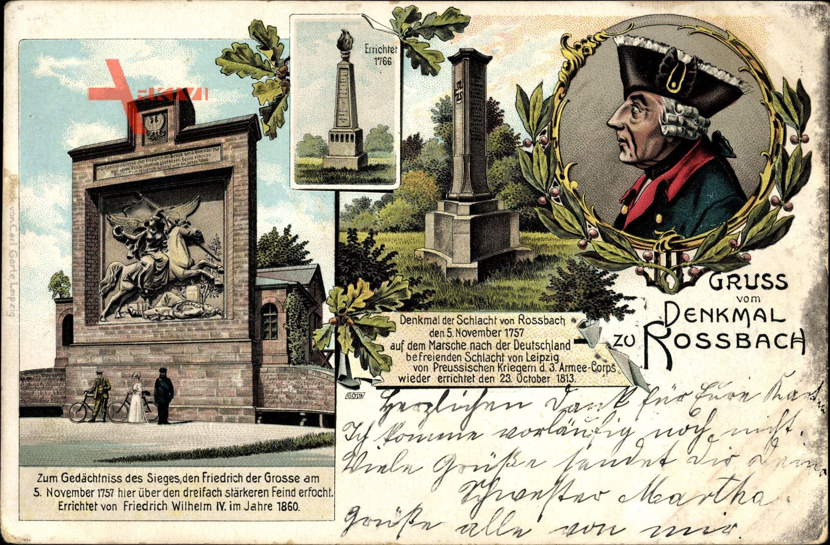 Rossbach Naumburg, Denkmal der Schacht 1757, Friedrich der Große