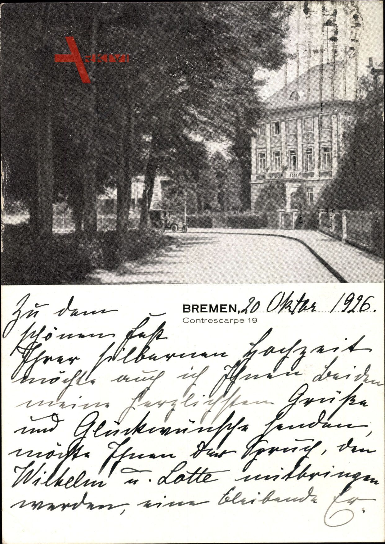 Hansestadt Bremen, Contrescarpe 19, Wohnhaus, Straßenpartie
