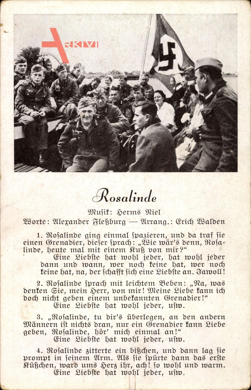 Lied Rosalinde, Wehrmachtssoldaten, Herms Niel, Alexander Fleßburg