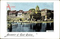 Allahabad Indien, East Indies, Blick auf den Ort vom Wasser aus