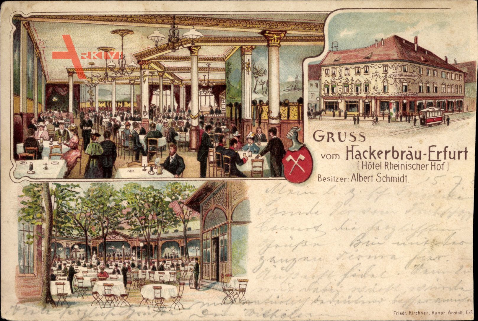 Erfurt in Thüringen, Hackerbräu, Hotel Rheinischer Hof, Albert Schmidt