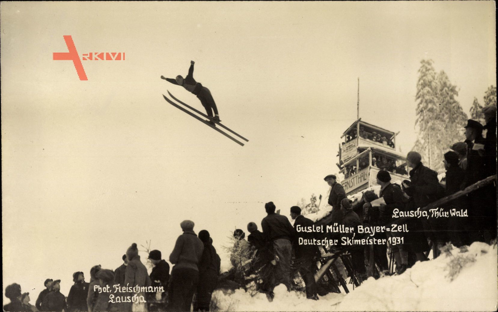 Lauscha im thüringischen Kreis Sonneberg , Gustel Müller,Skimeister 1931
