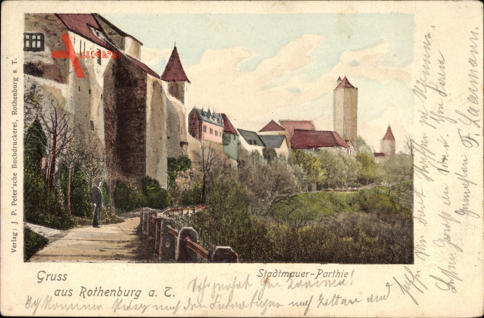 Rothenburg ob der Tauber Mittelfranken, Stadtmauer Partie