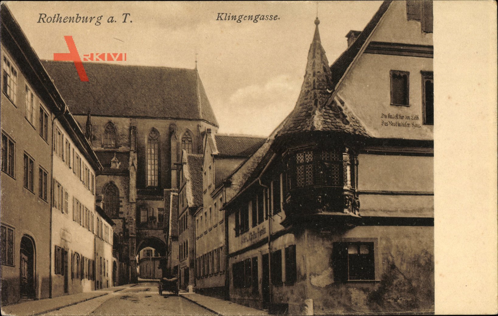 Rothenburg ob der Tauber Mittelfranken, Haus mit Erker in der Klingengasse