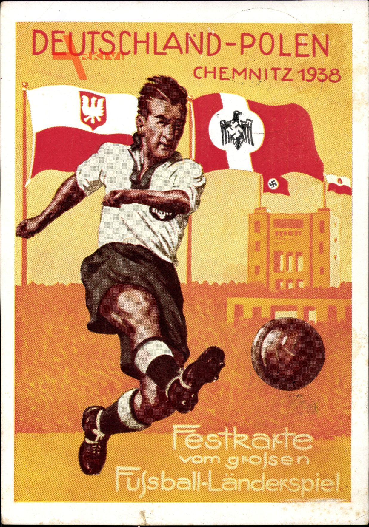 Deutschland Polen, Chemnitz 1938, Fußball Länderspiel, Der Kicker