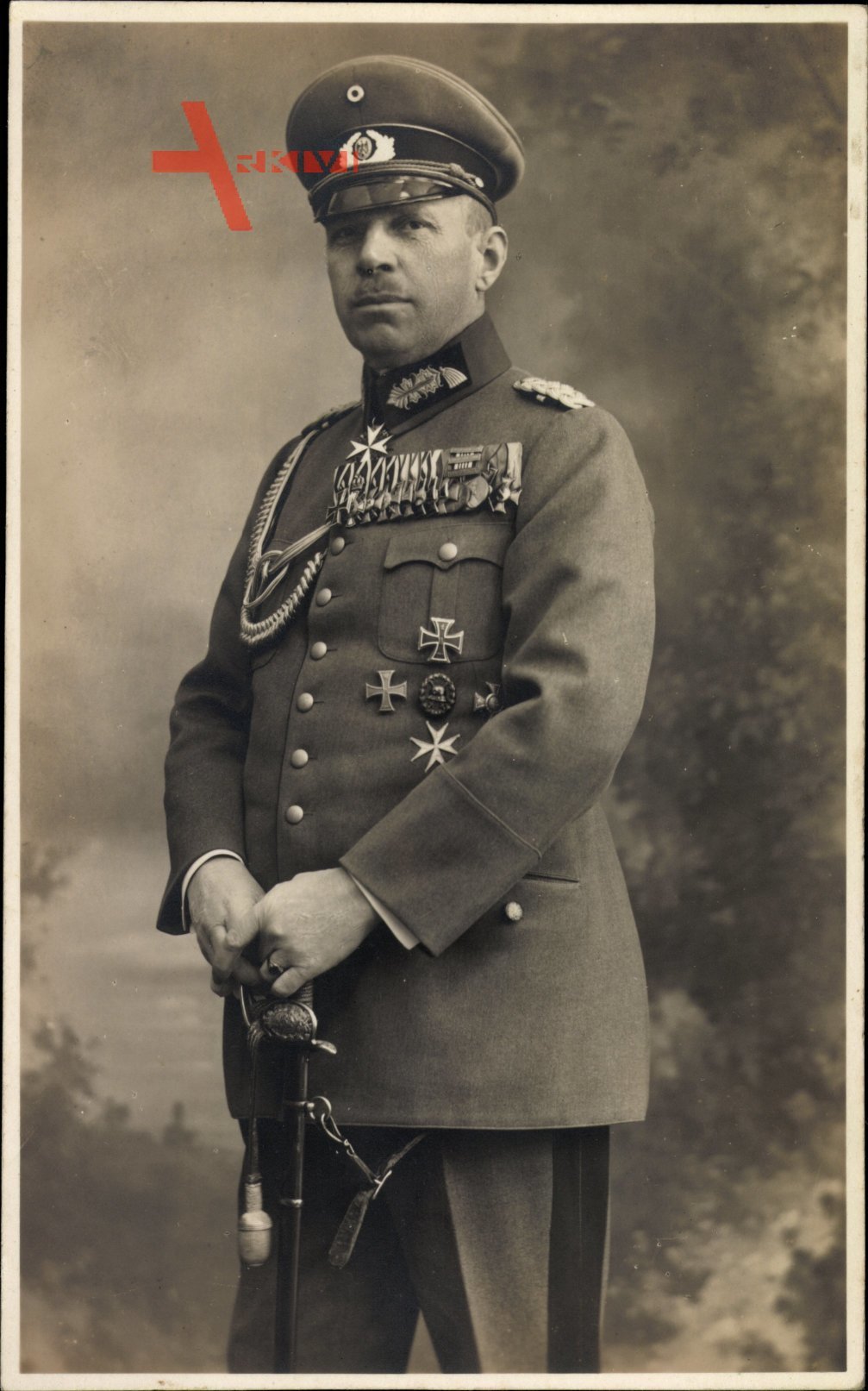General der Reichswehr, Portrait, Uniform, Säbel, Schirmmütze, Pour le Mérite
