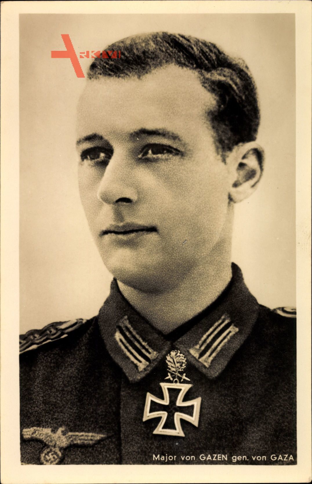 Ritterkreuzträger, Major Waldemar von Gazen, Panzer, Wehrmacht, Portrait, II. WK, Photo Hoffmann