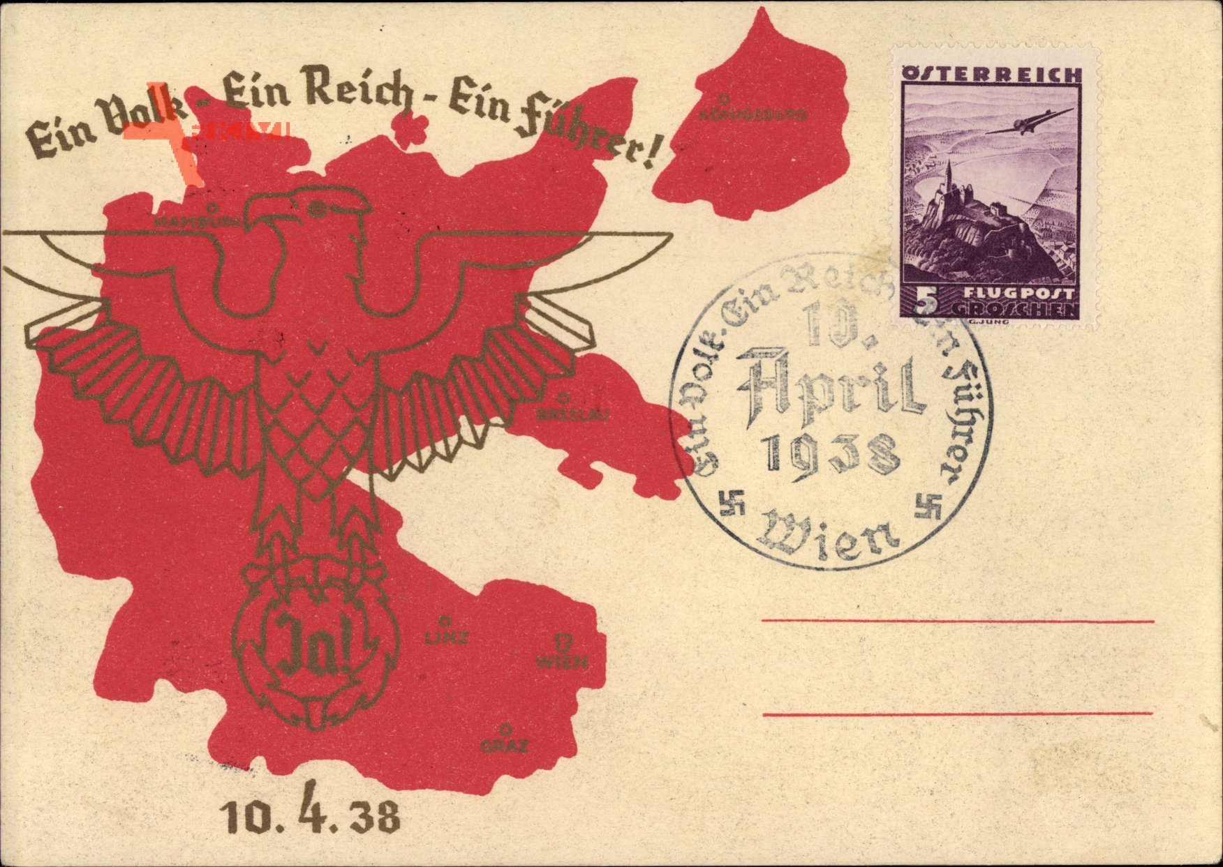 Ein Volk, ein Reich, ein Führer, 10.04.1938, Volksabstimmung für den Anschluss Österreich
