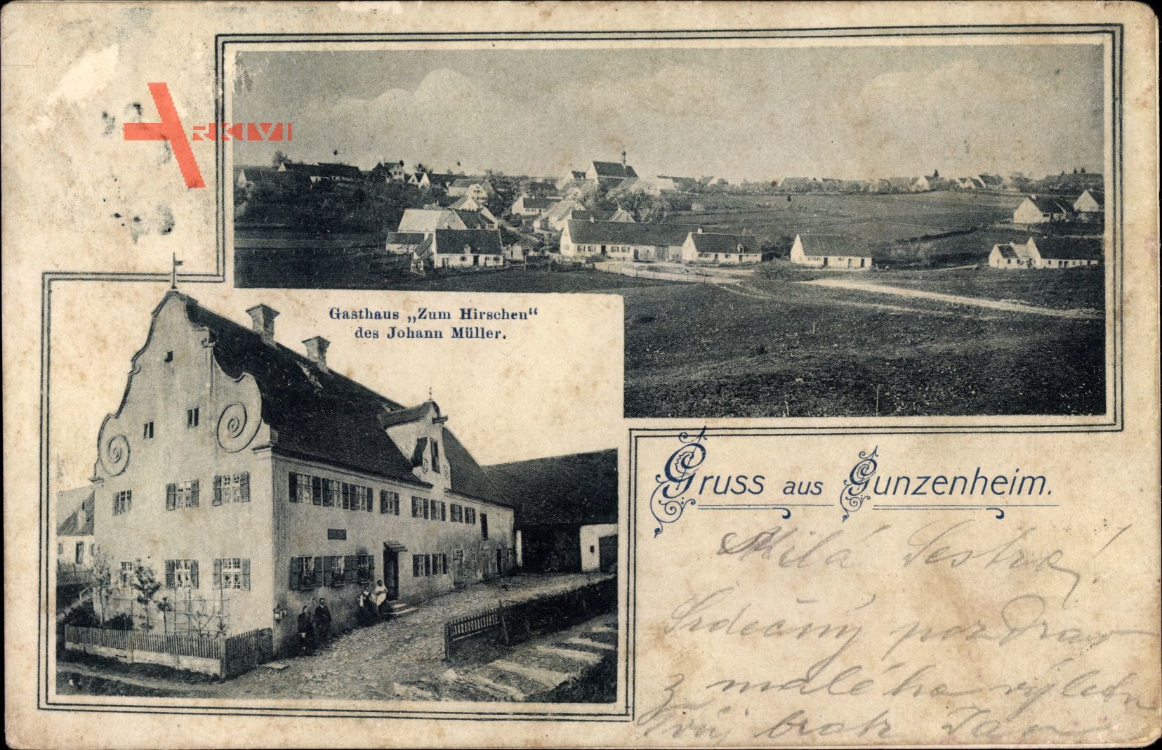 Gunzenheim Kaisheim im schwäbischen Kreis Donau Ries, Gasthaus zum Hirschen, Inh. Johann Müller