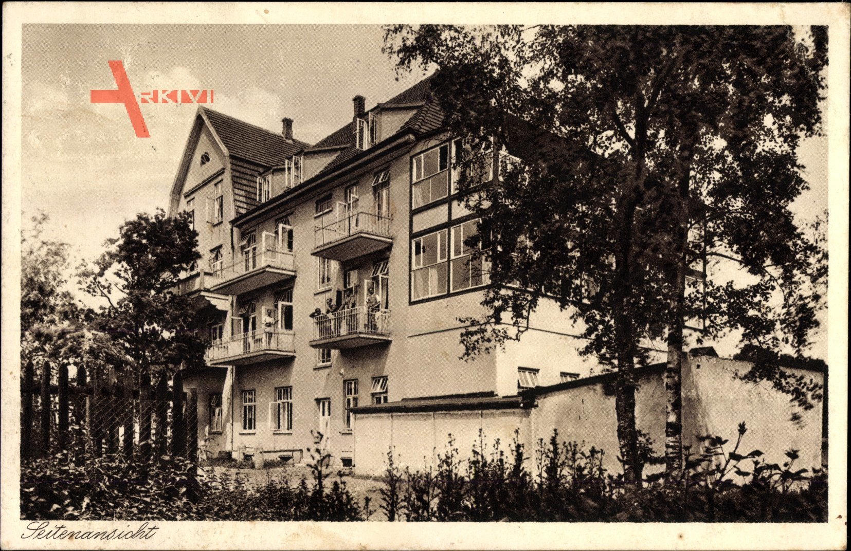 Graal Müritz im Kreis Rostock, Kindererholungsheim der Luftwaffe, Haus Lindenhof, Seitenansicht