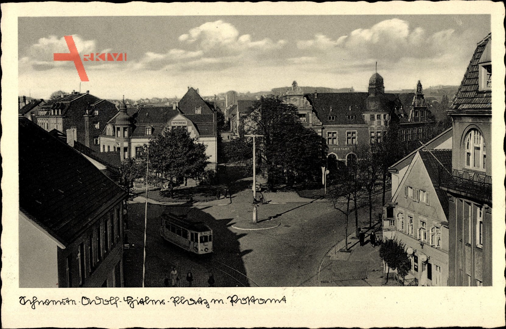 Schwerte im Ruhrgebiet Kreis Unna, Hitlerplatz mit Postamt
