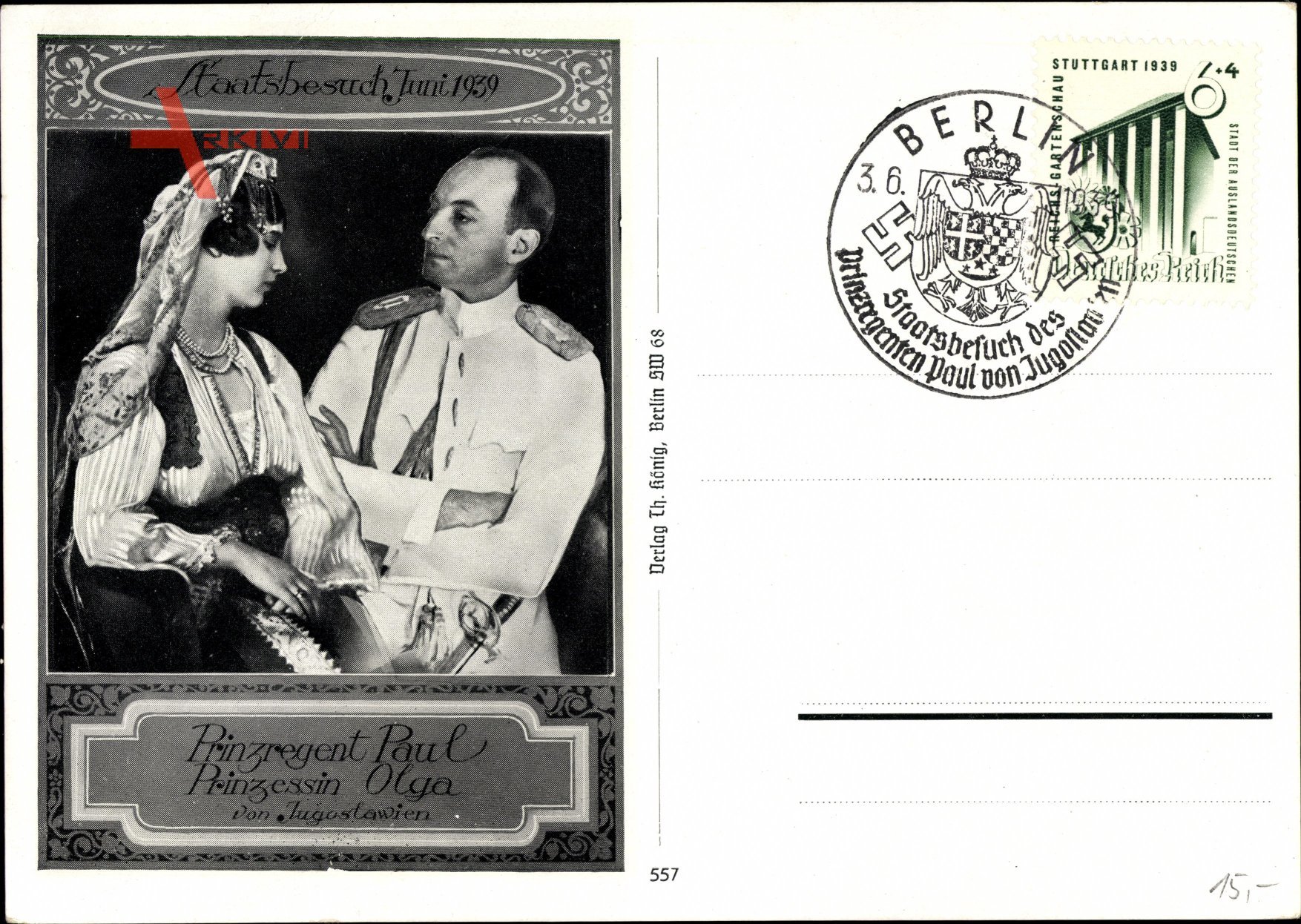 Prinzregent Paul und Prinzessin Olga von Jugoslawien, Staatsbesuch 1939