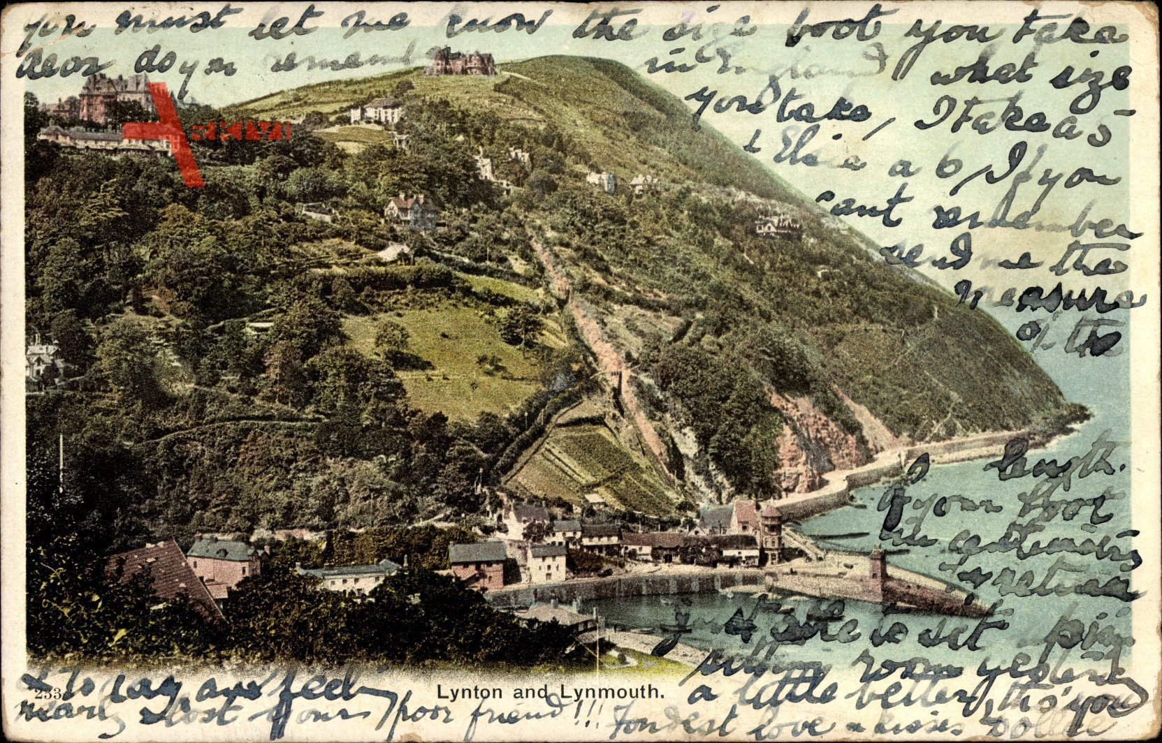 Lynton South East England, View of the Town and Lynmouth