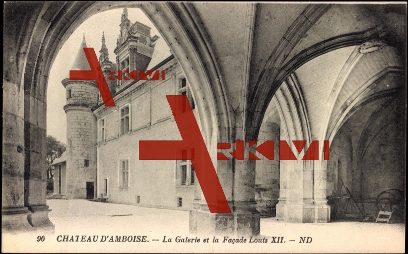 Chateau D´Amboise CPA 37, La Galerie et la Facade
