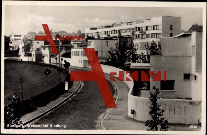Stuttgart, Blick auf Weissenhof Siedlung, Bauhaus