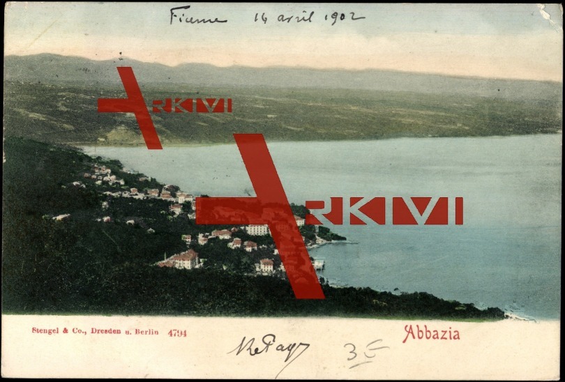 Abbazia Kroatien, Blick auf den Ort 1902