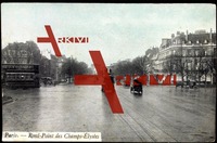 Paris CPA 75, Rond Point des Champs Elysees, Bus