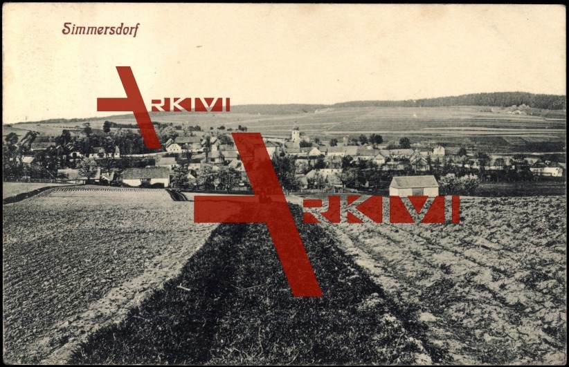 Simmersdorf Smrcna in Kraj Vysocina, Felder und Ort