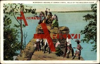 Winnebago Indians at Demons Anvil, Wisconsin River