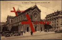 Paris CPA 75, Eglise Notre Dame des Champs, Maisons