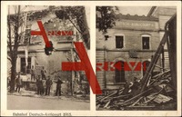 Deutsch Avricourt Moselle, zerstörter Bahnhof 1915
