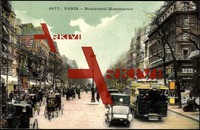 Paris, Boulevard Montmartre, Les passants, voitures