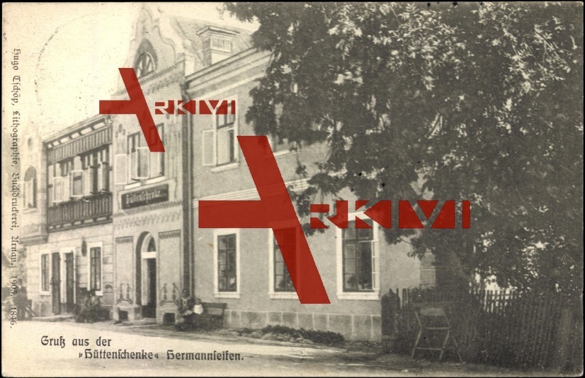 Hermannseifen, Blick in Straße mit d. Hüttenschenke